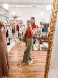 Faded Olive Terry Knit Pants
