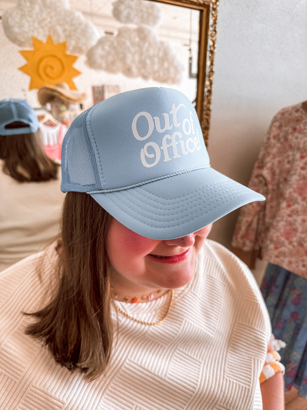 College Blue Out of Office Trucker Hat