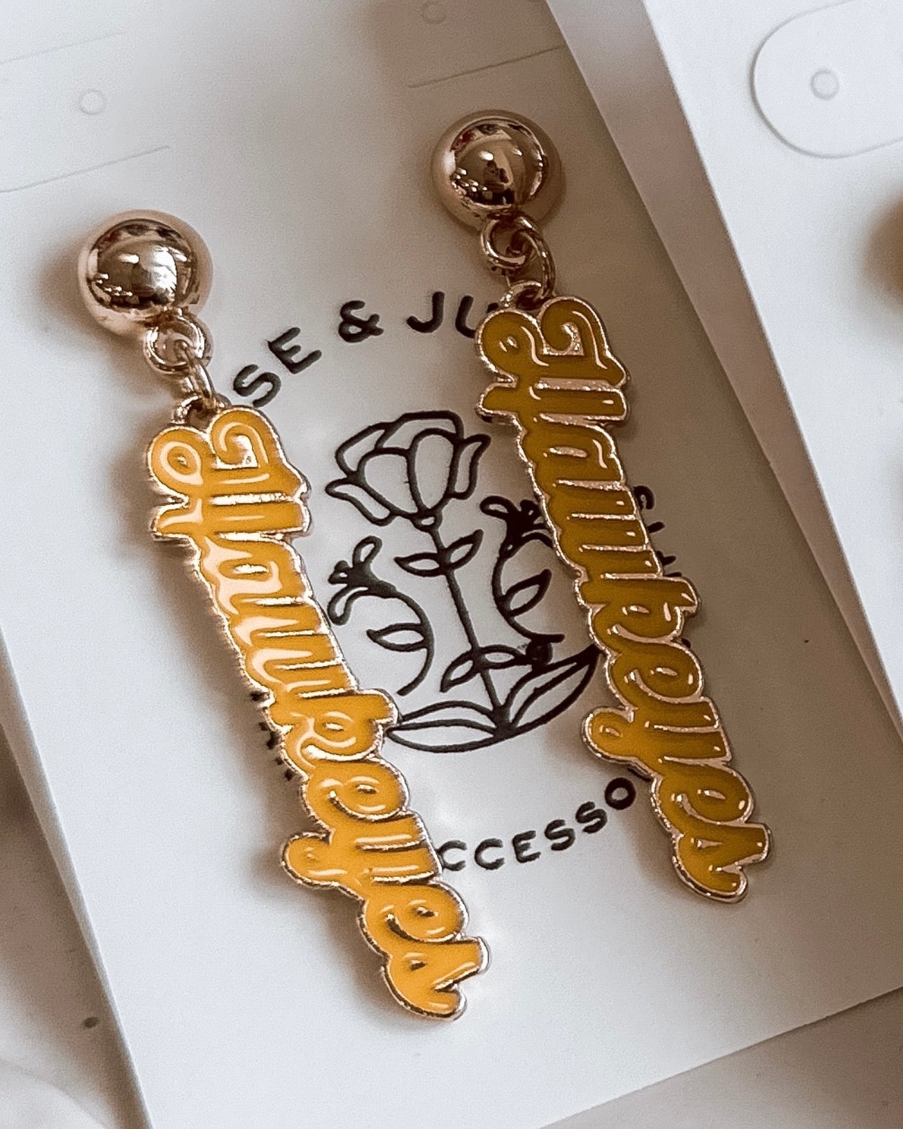 Iowa Hawkeyes Enamel Script Earring