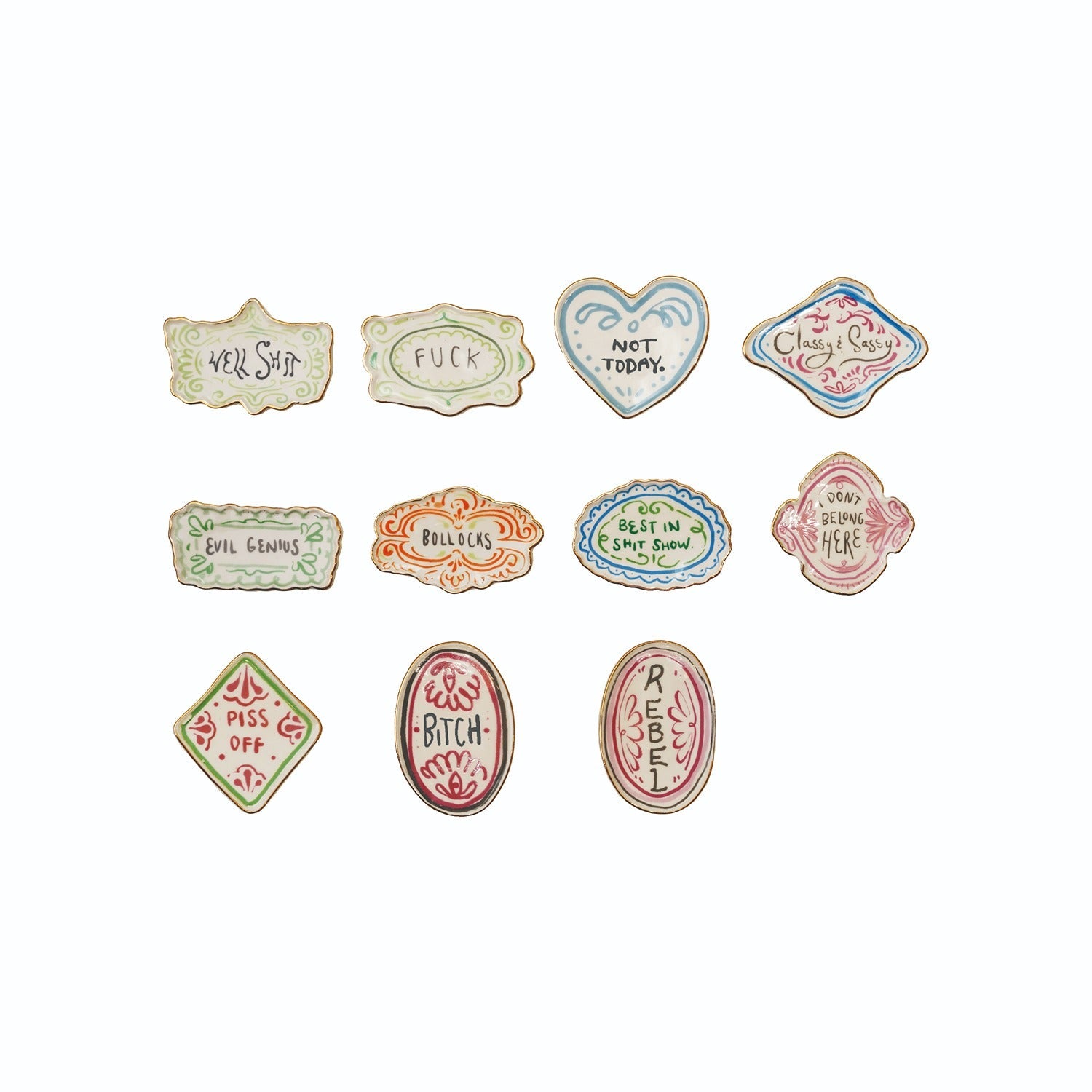 Sassy Stoneware Magnet With Electroplating