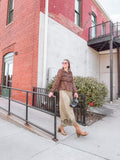 Olive Laser Cut Bottom Pants