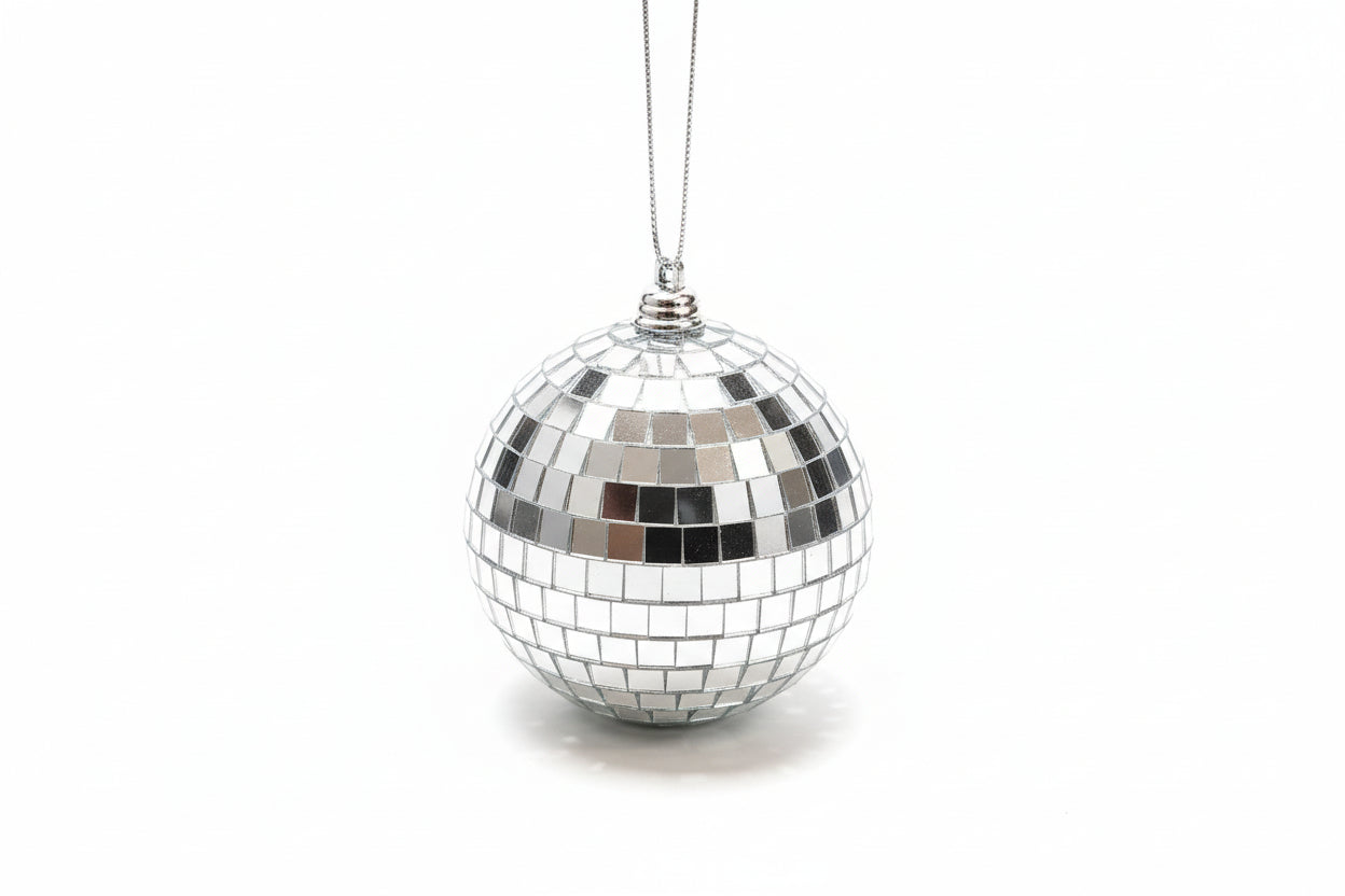 Silver Disco Ball Ornament
