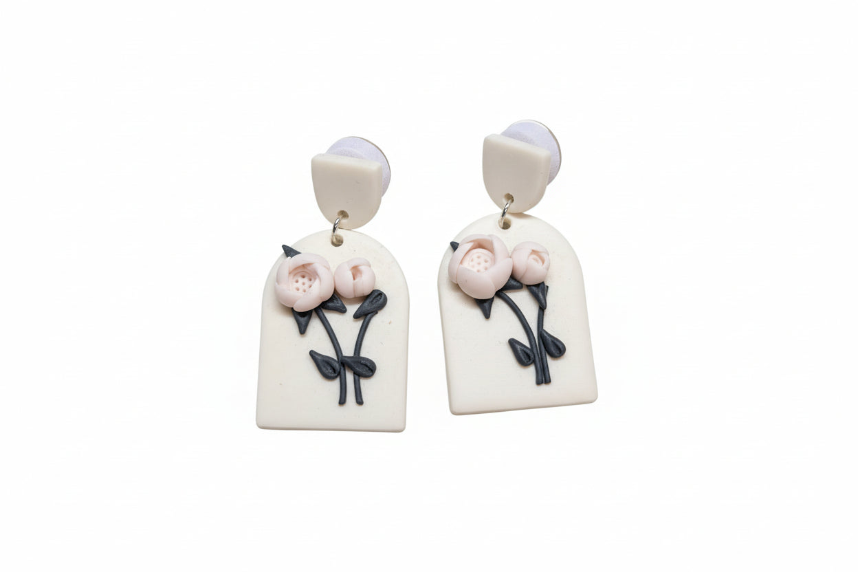 Pink Flower Earring