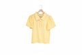 Lemon Yellow Collared Lace Trim Polo Top