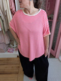 Plus Hot Pink Striped Thermal Top