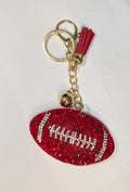 Red Bling Football Keychain