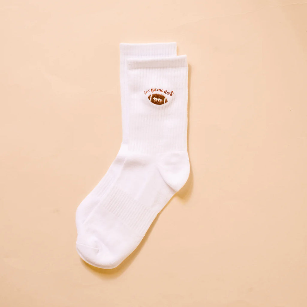 It's Game Day Embroidered Crew Sock