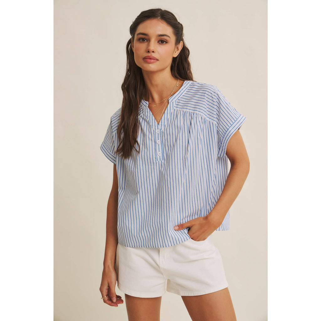 Cool Blue Harbor Morning Blouse
