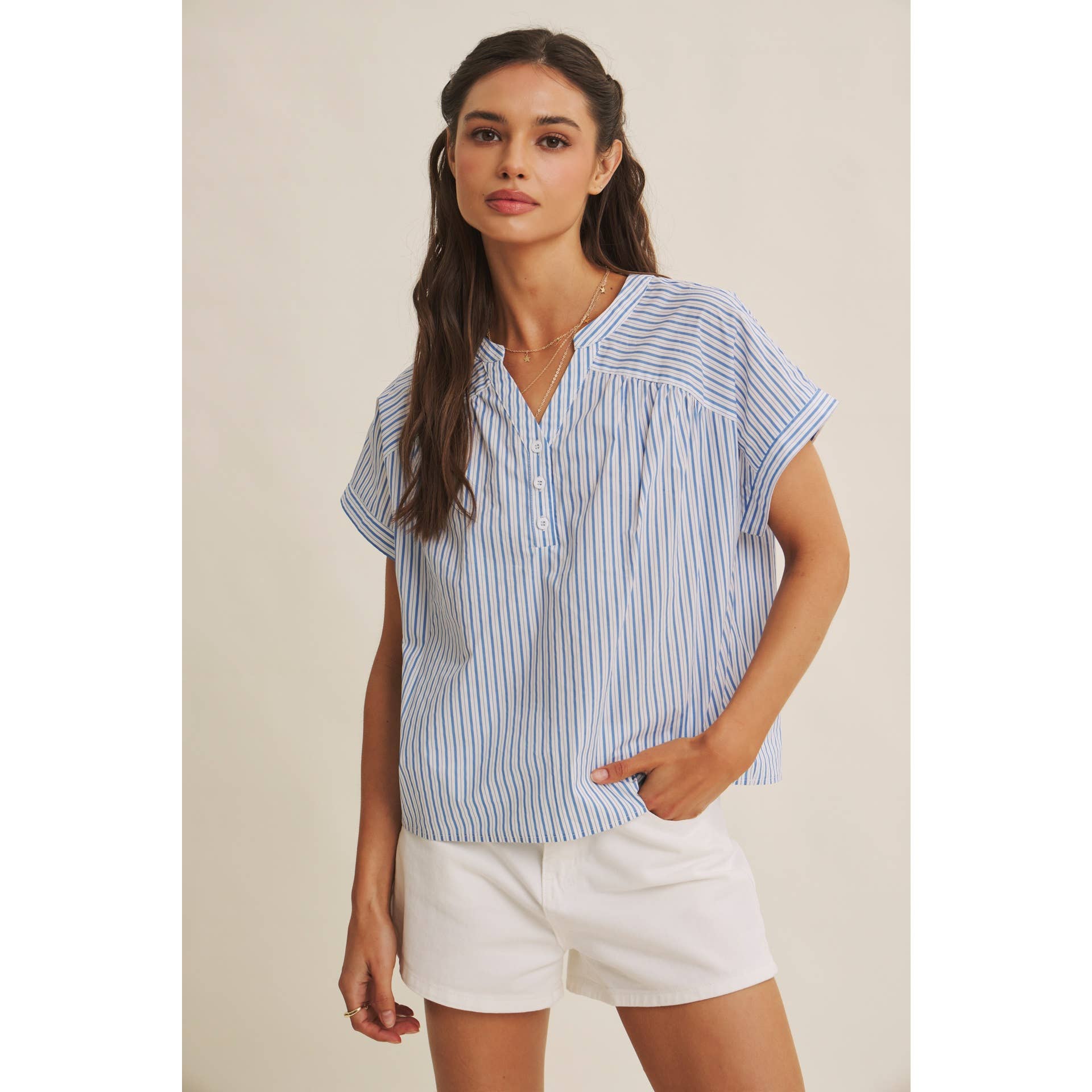 Cool Blue Harbor Morning Blouse