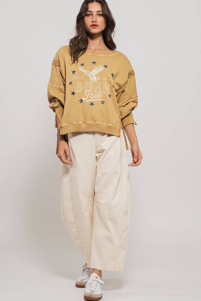 Cream Barrel Jeans