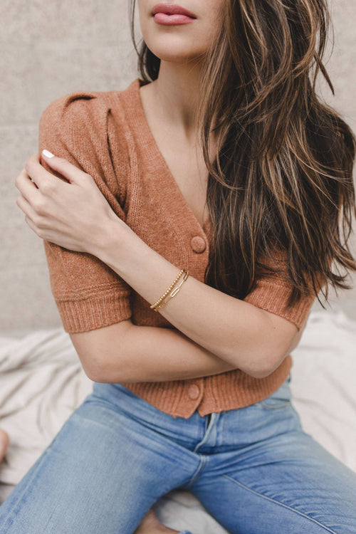 18K Gold Plated Paper Clip Bracelet