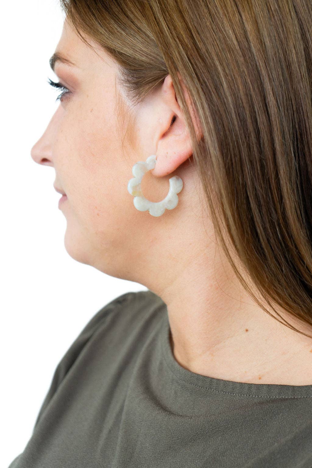 Cream Flora Hoops
