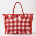 Red Gingham Terry Cloth Tote