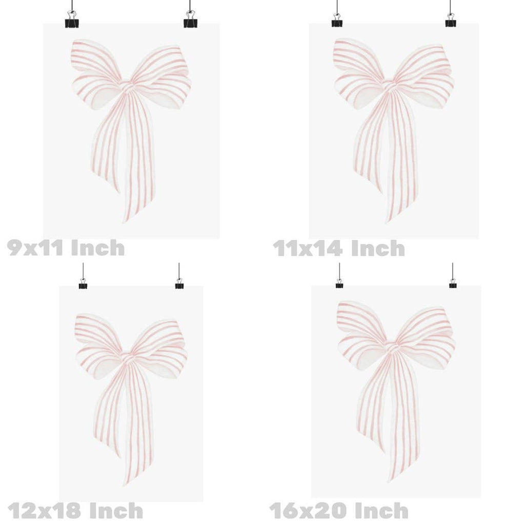 Pink Coastal Grandmother Vintage Hair Bow Poster, Retro Wall Art