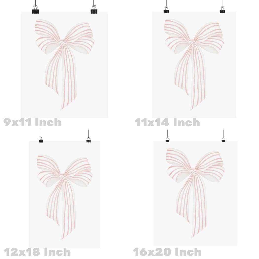 Pink Coastal Grandmother Vintage Hair Bow Poster, Retro Wall Art