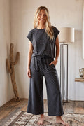 Blackish Charcoal Dot Lounge Top