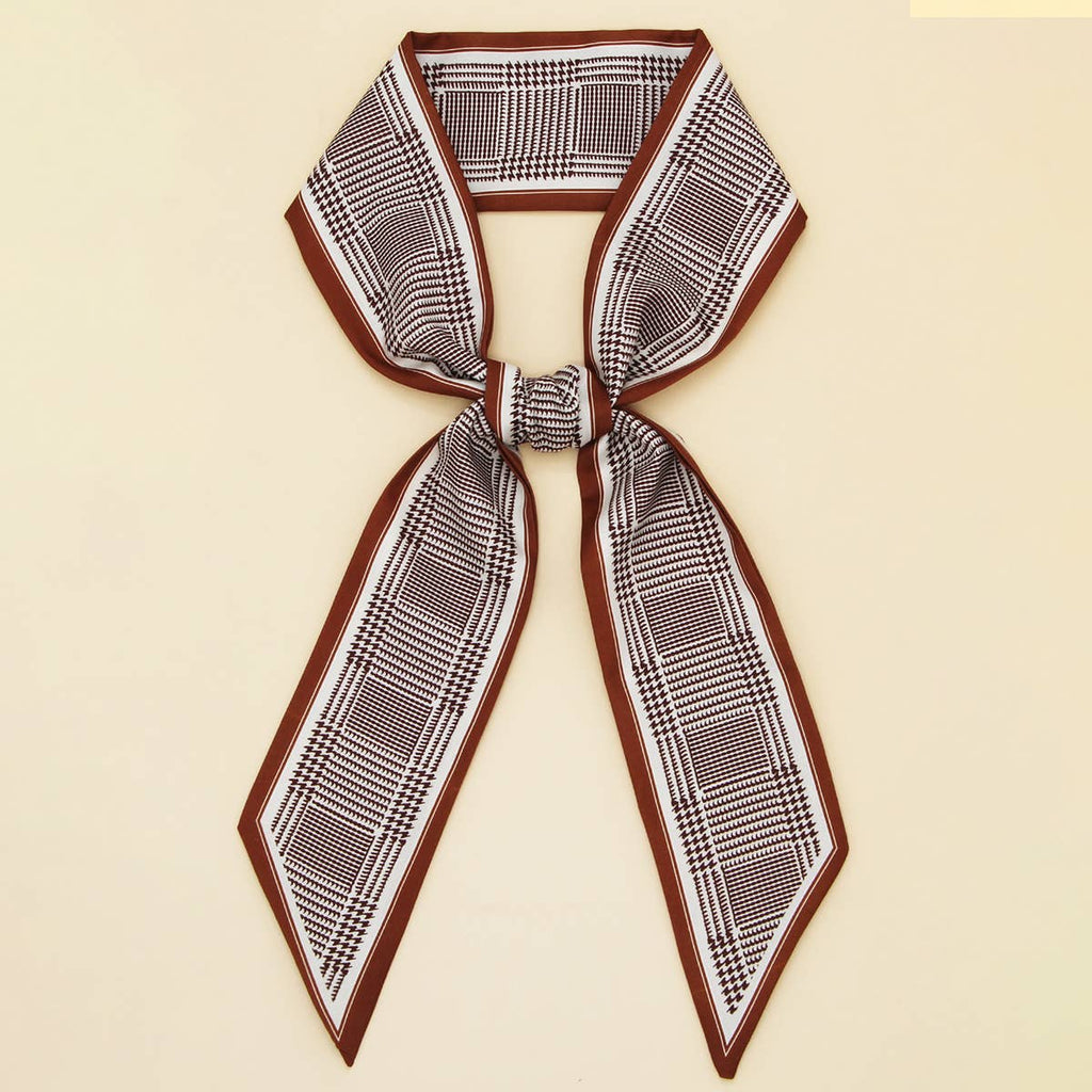 Wine Letter Floral Twilly Scarf