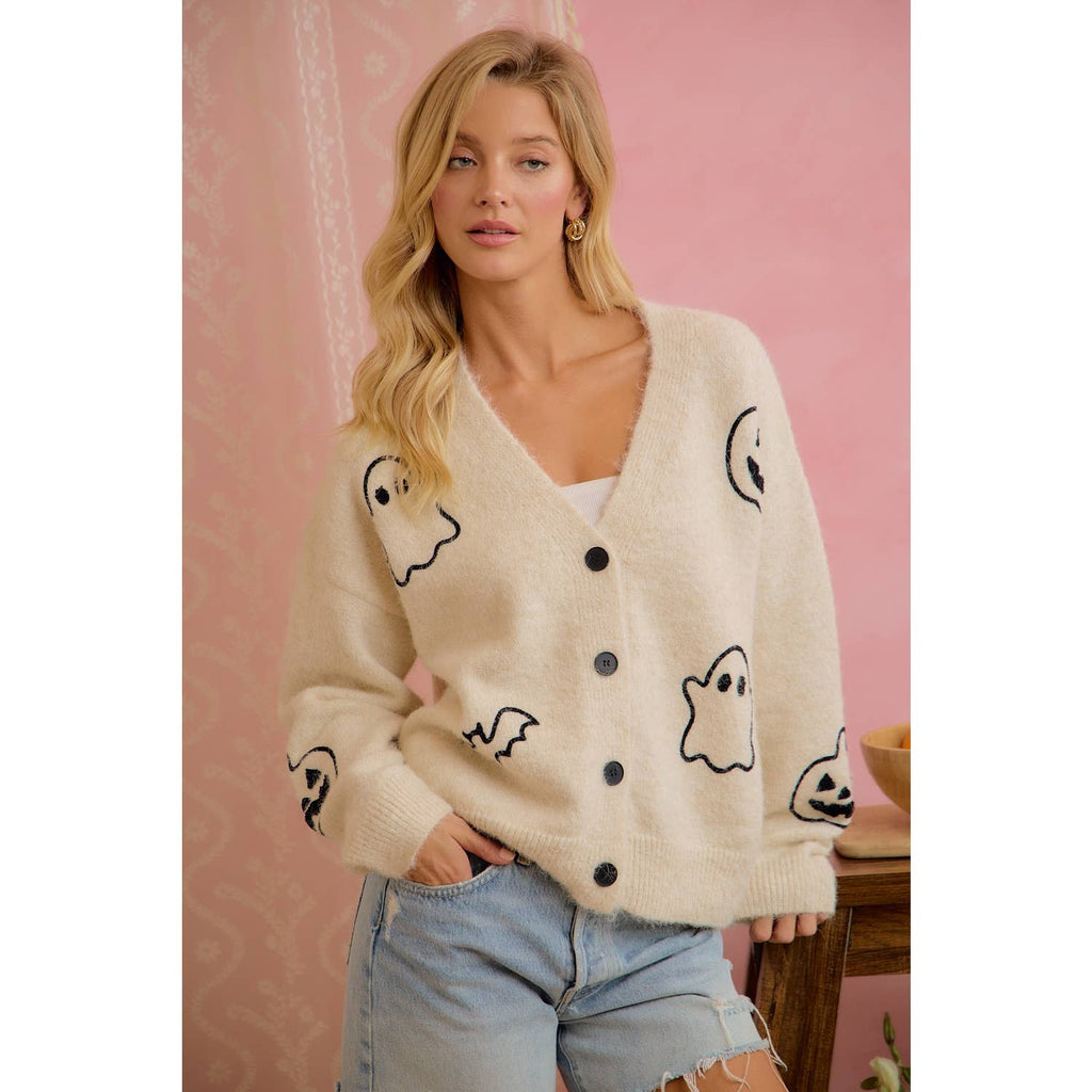 Ivory Halloween Cardigan