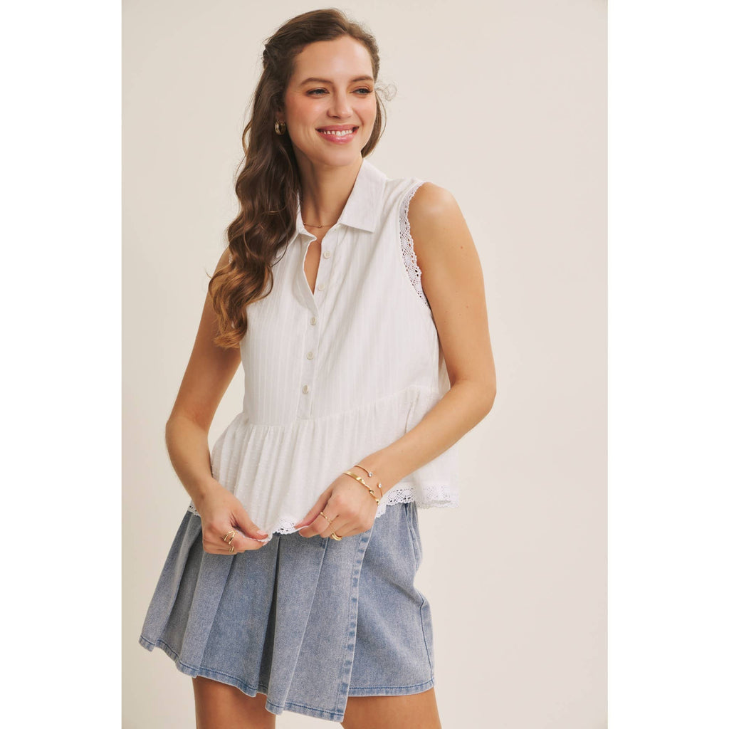 Off White Textured Cotton Blouse