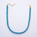 Blue Handmade Fabric Braided Bandana Necklace