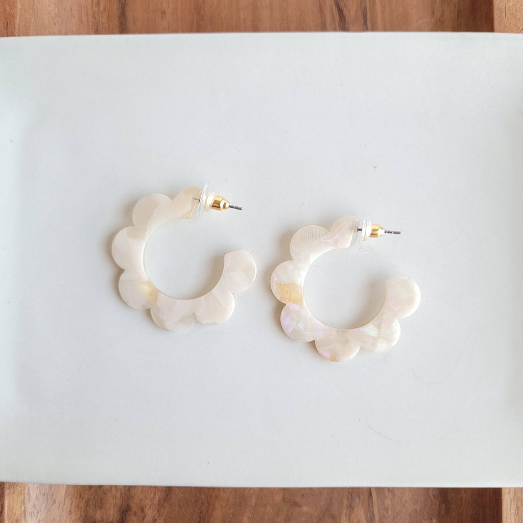 Cream Flora Hoops