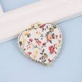 Off White Compact Floral Mirror