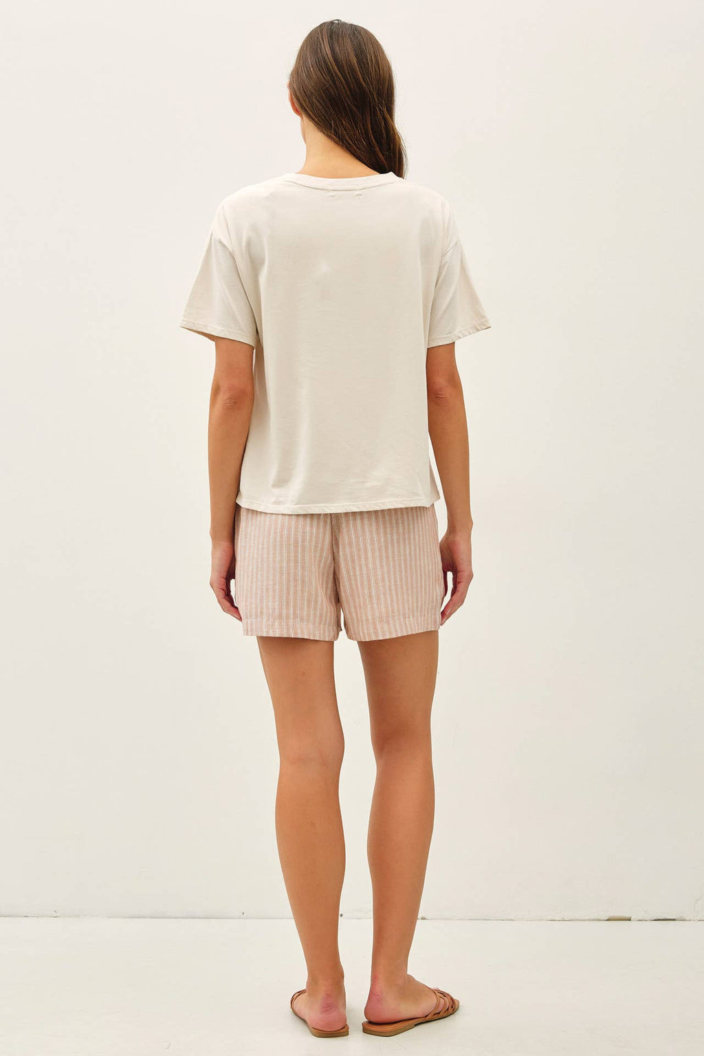Off White Boxy Crop Tee