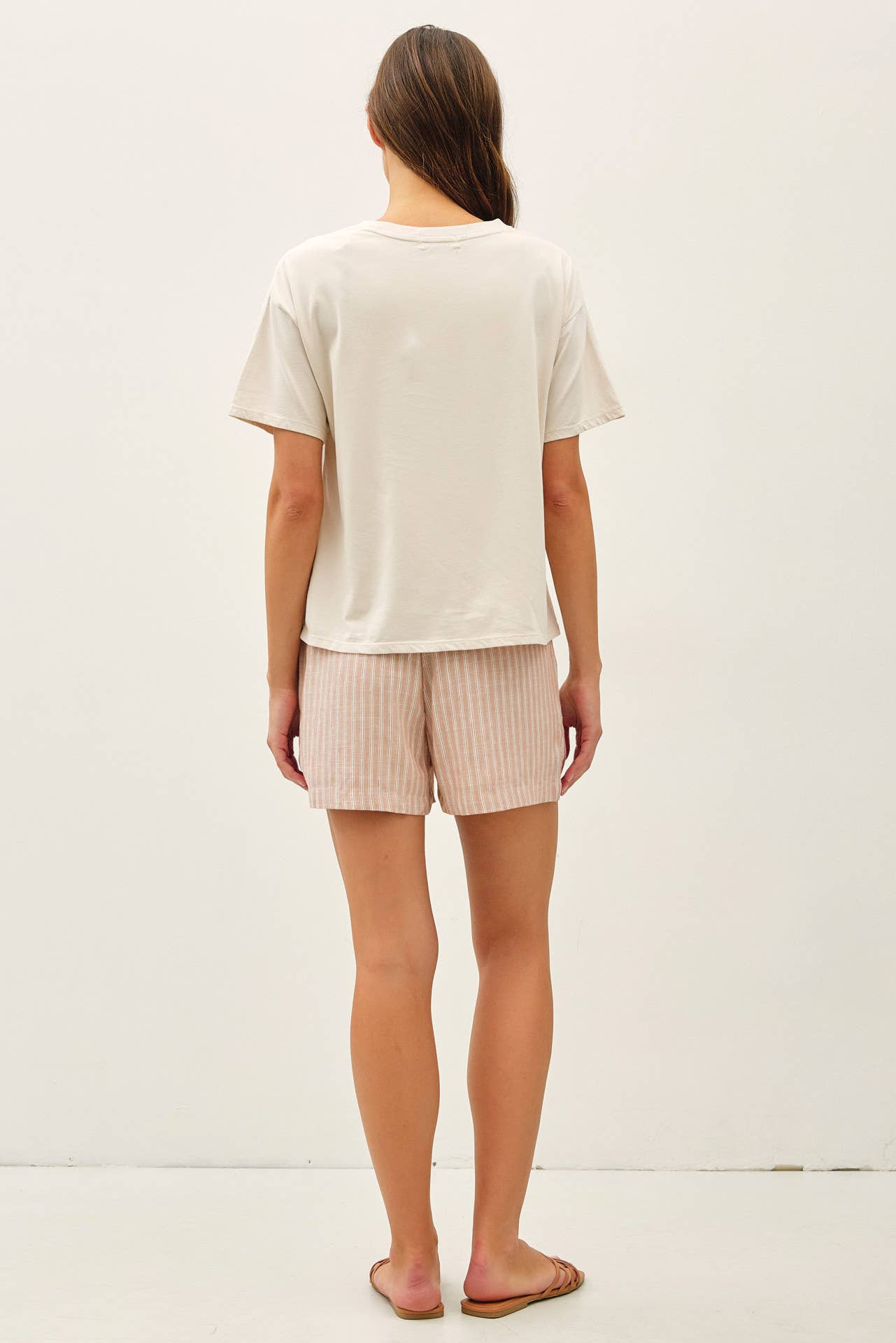 Off White Boxy Crop Tee