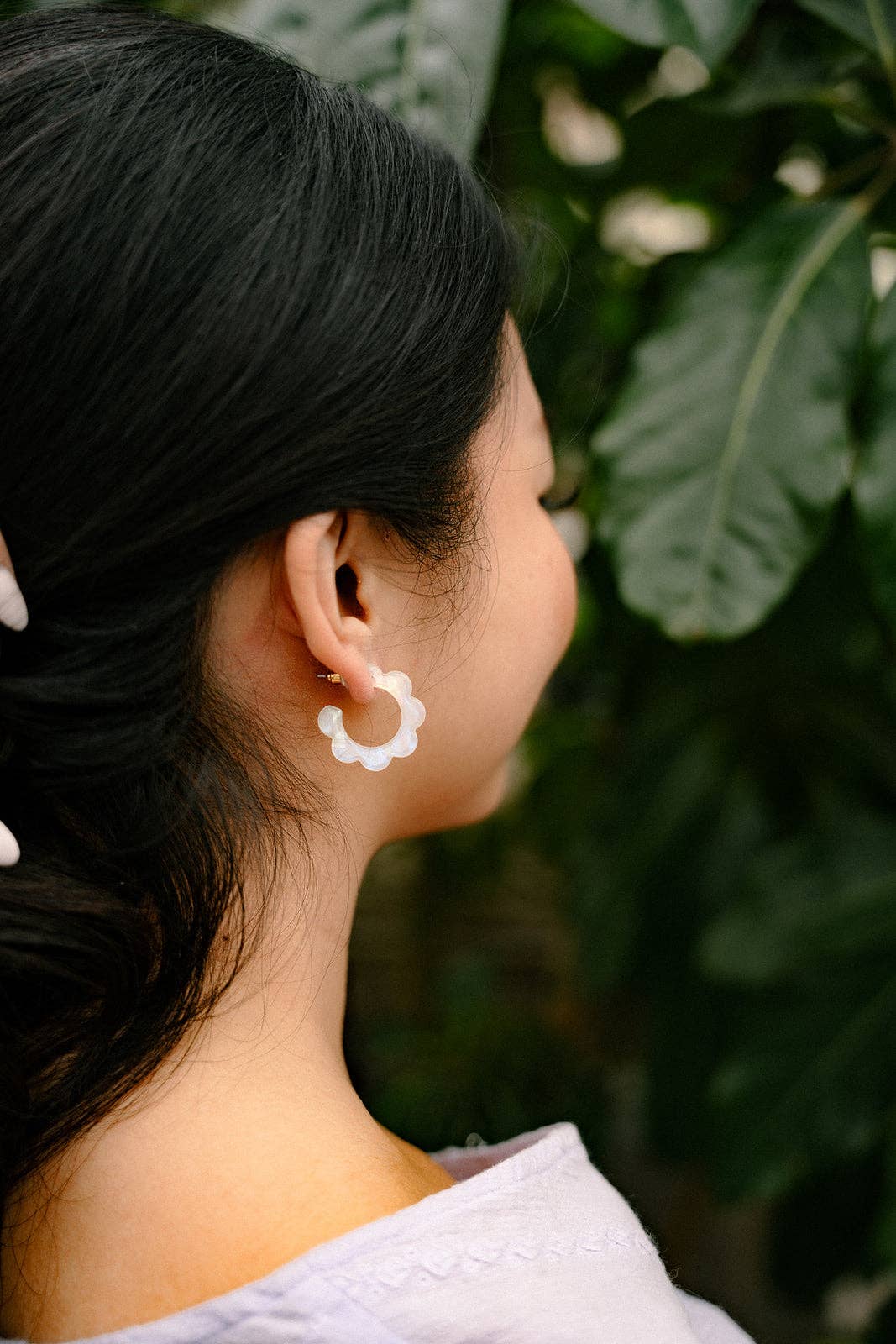 Opalite Flora Mini Hoops