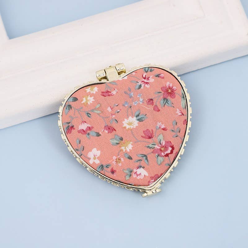 Peach Compact Handheld Mirror