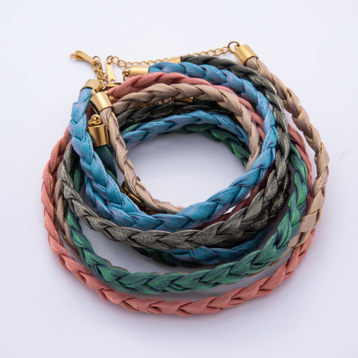 Dark Brown Handmade Fabric Braided Bandana Necklace