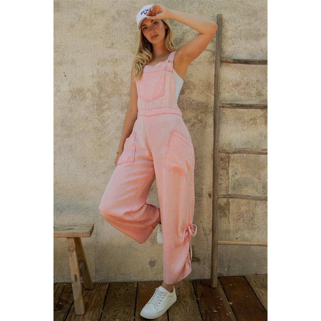 Pink Wide Leg Overalls