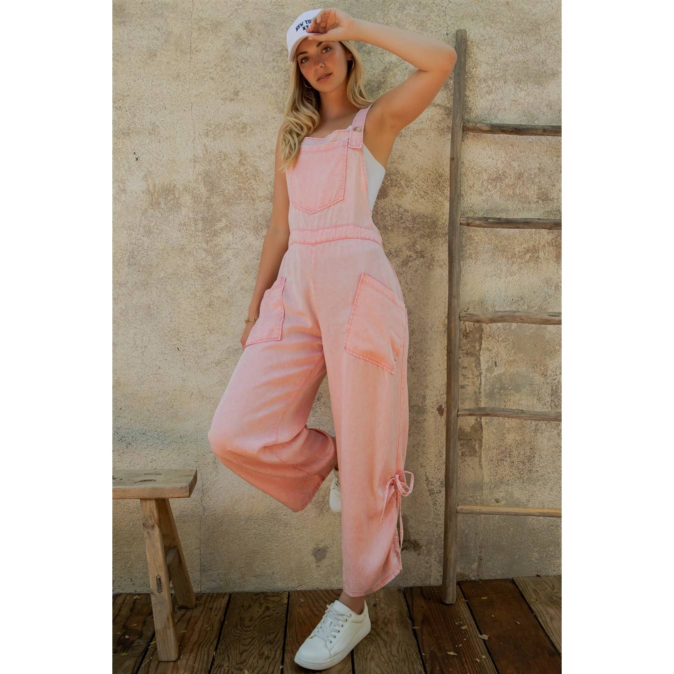Pink Wide Leg Overalls
