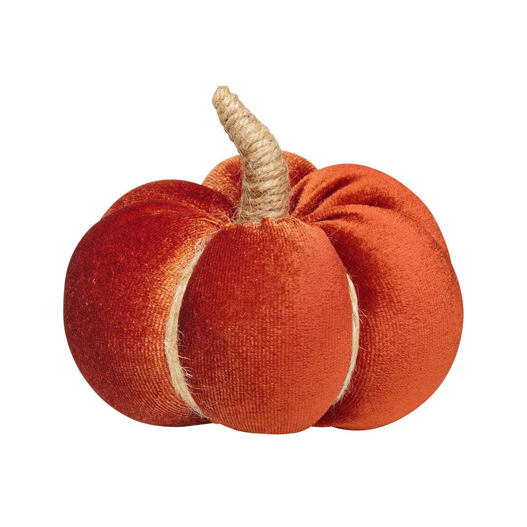Small Cinnamon Velvet Fall Pumpkin