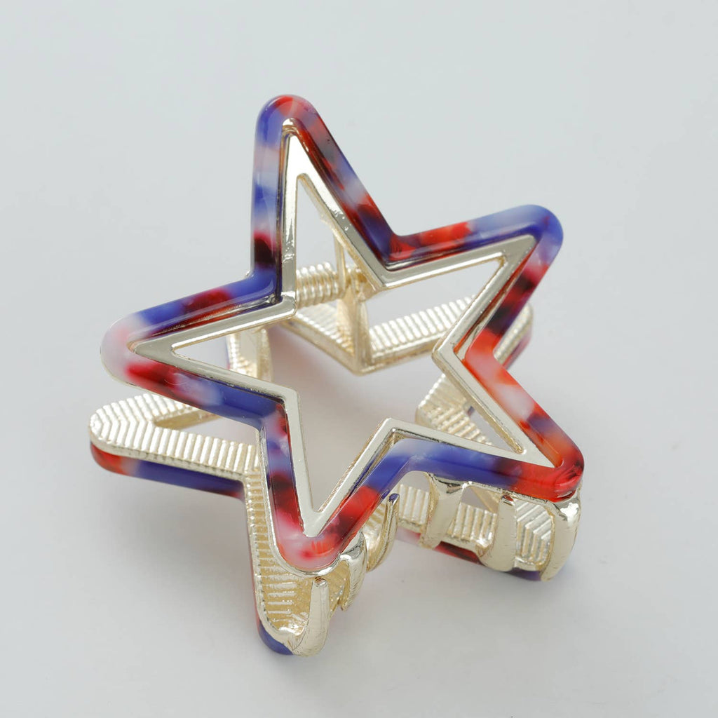 Americana Star Metal Claw Clip