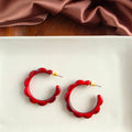 Crimson Red Scarlett Hoops