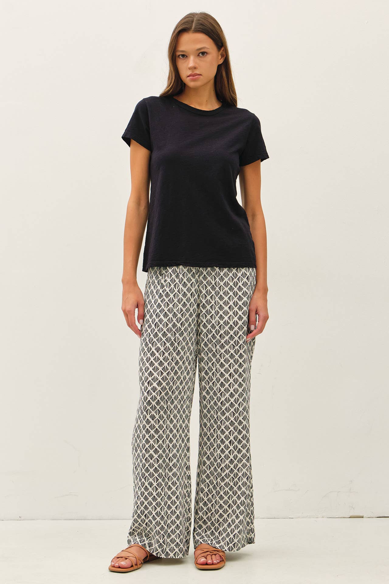 Black Cotton Slub Tee