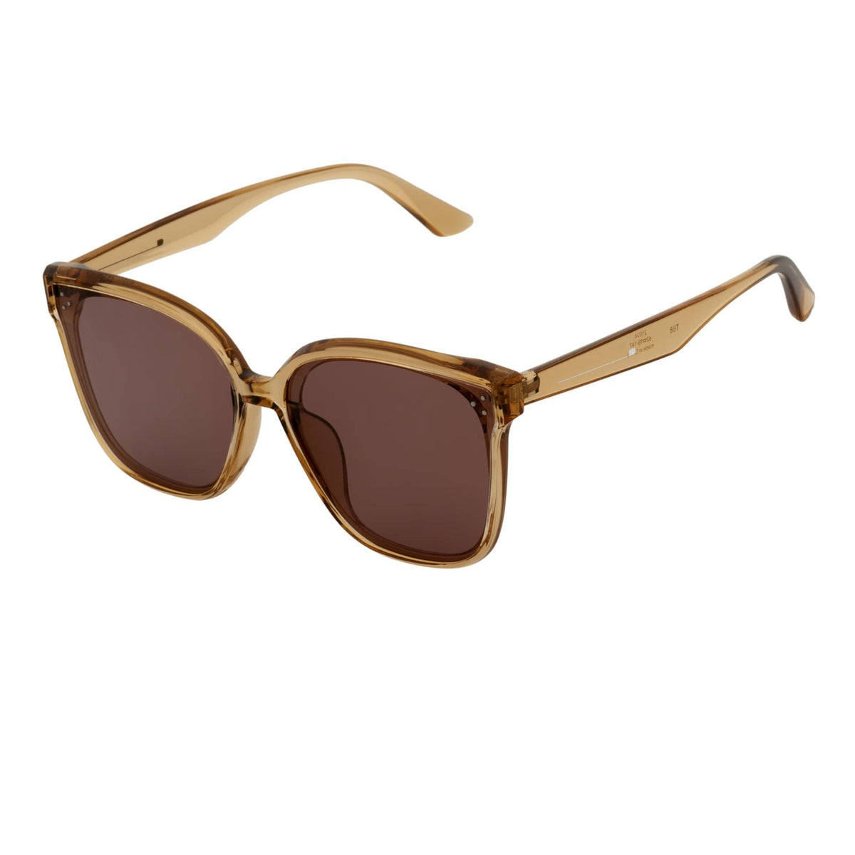 Clear Brown Oversize 3 Pin Cat Eye Sunglasses