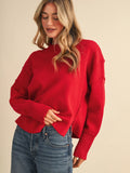 Savvy Red Drop Shoulder Sweater