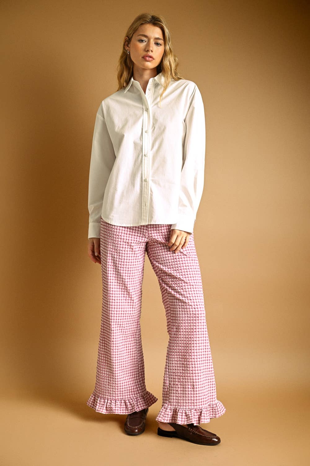 White Long Sleeve Button-down Shirt