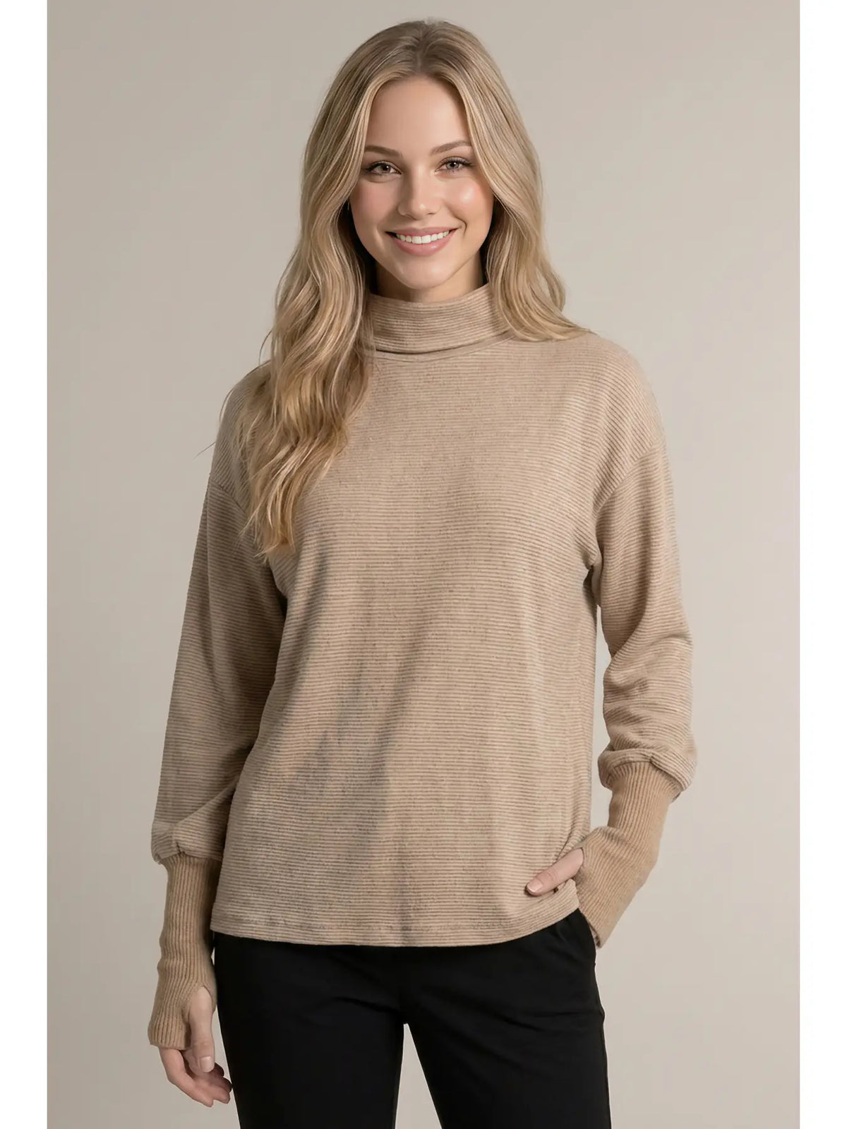 Mocha Pin Striped Top