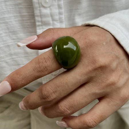 Wine Chunky Glossy Acrylic Ring