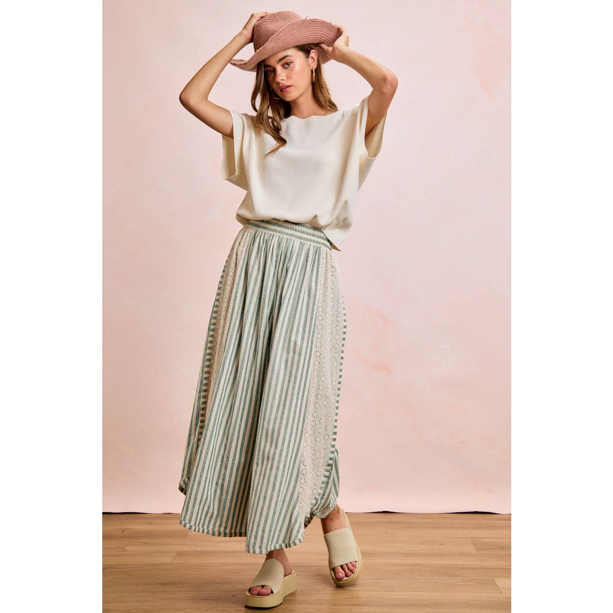Black Floral Eyelet Pant