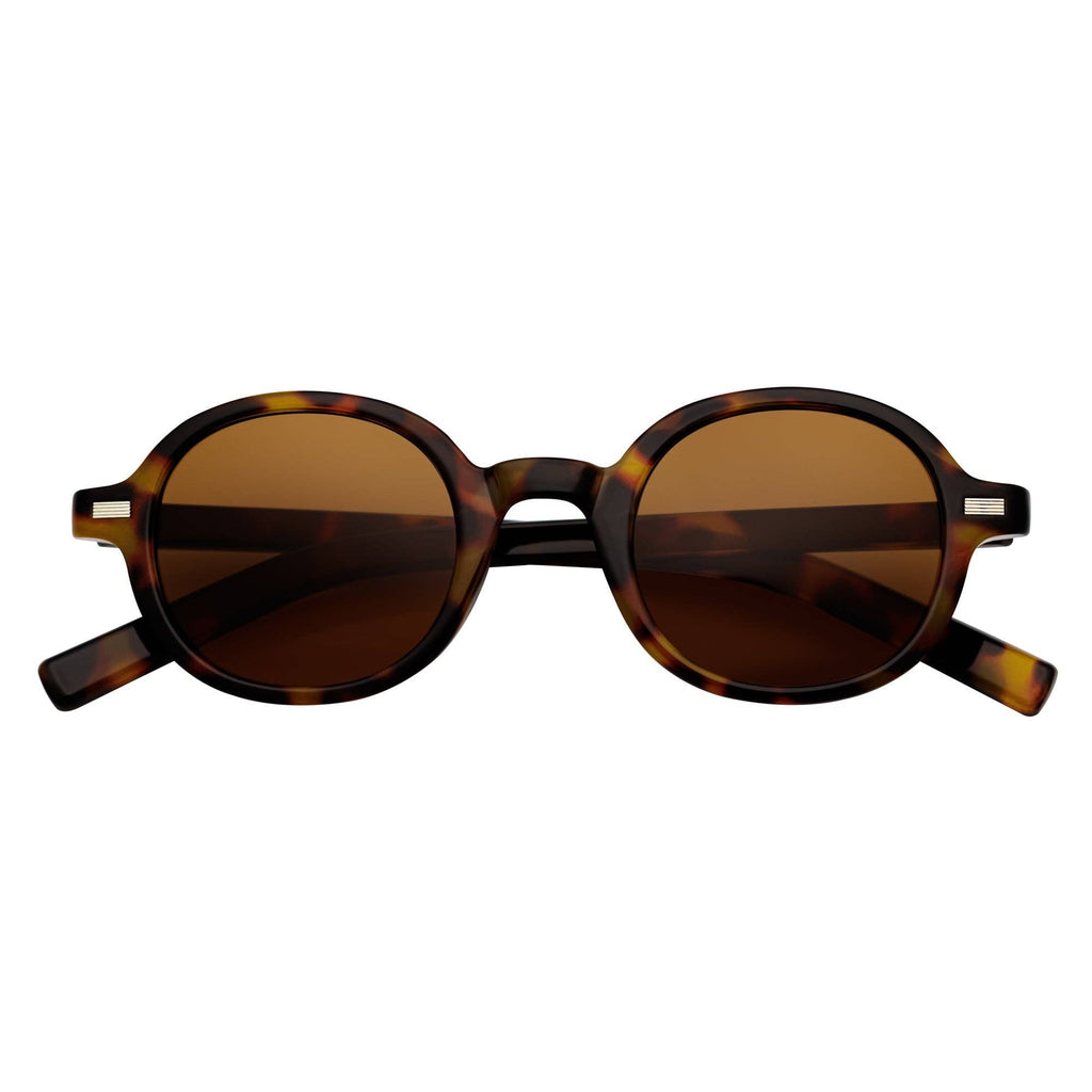Tortoise Brown Small Round Sunglasses