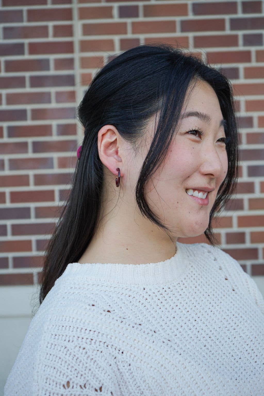 Maroon Cam Mini Hoops