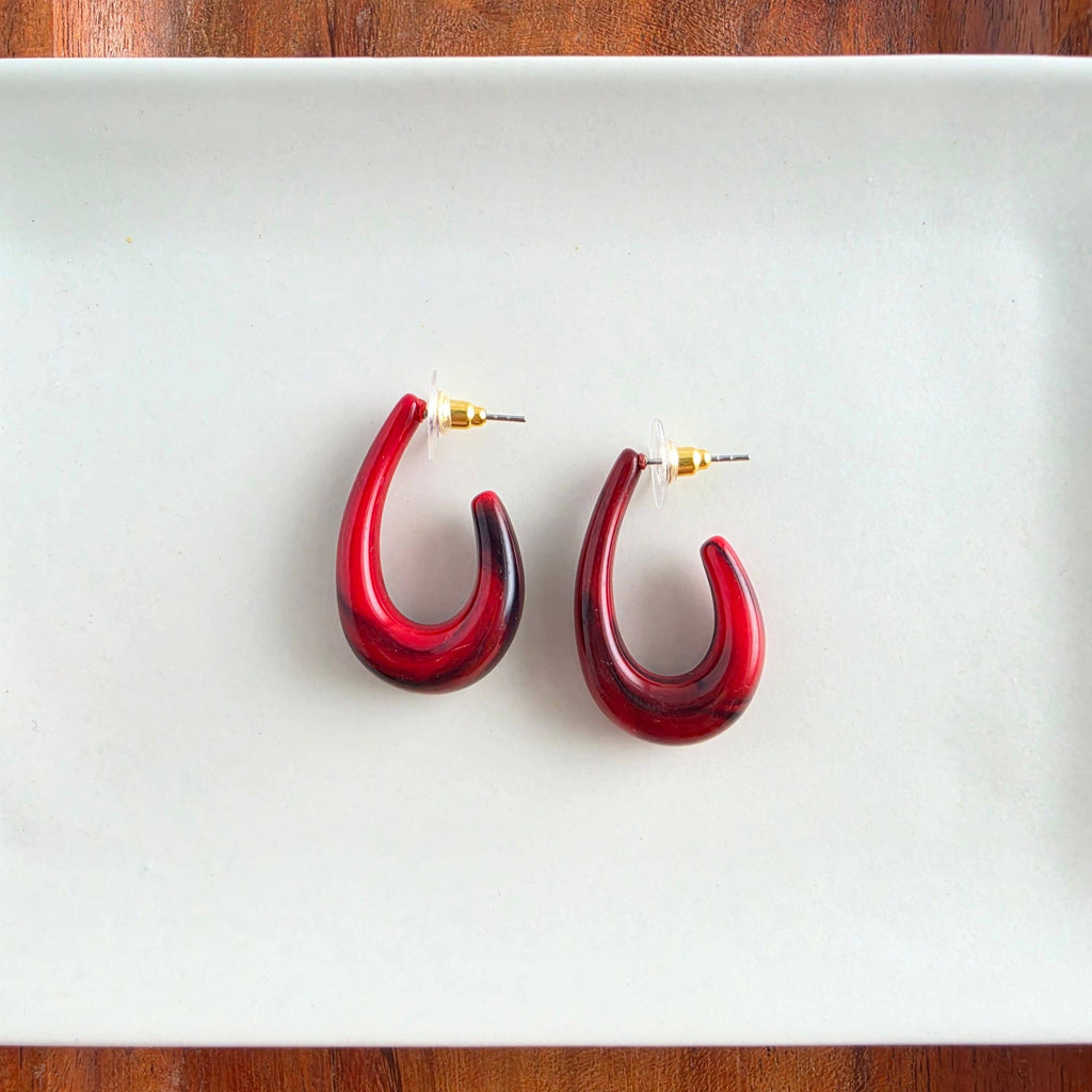 Crimson Red Julie Hoops
