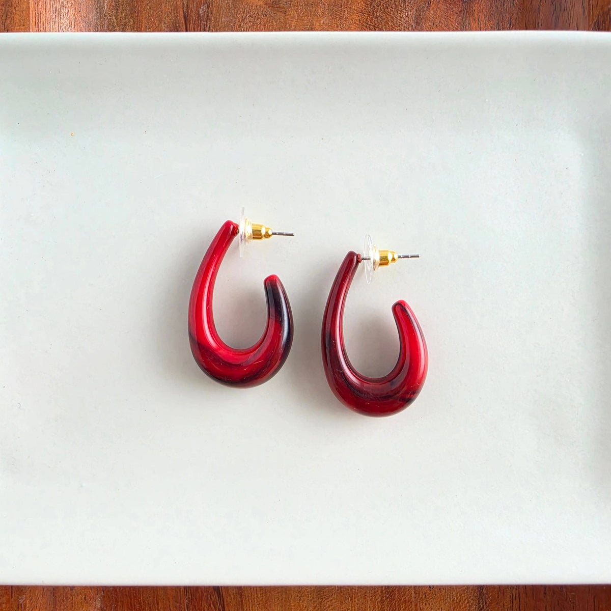 Crimson Red Julie Hoops