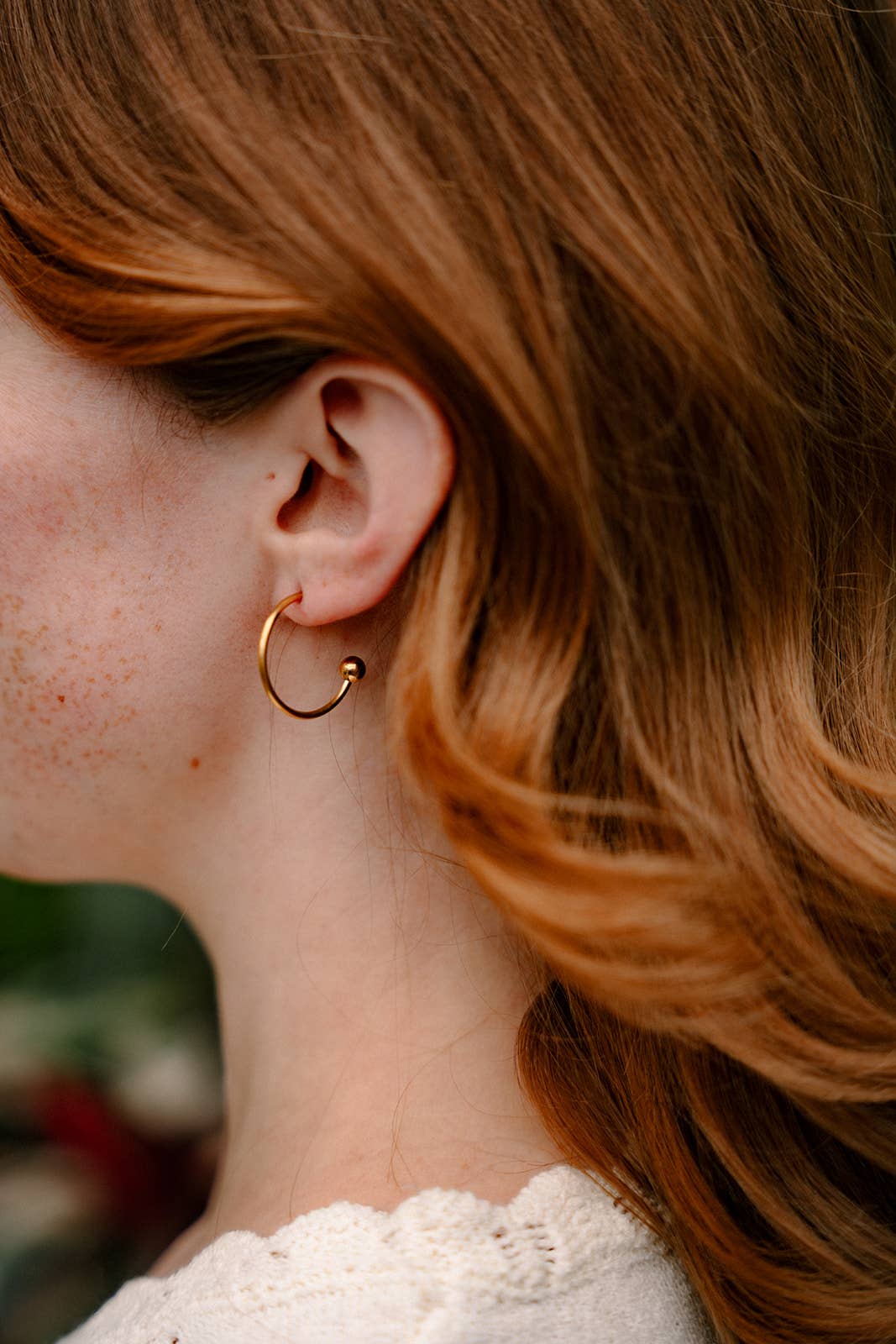 Poppy Red Magnolia Hoops