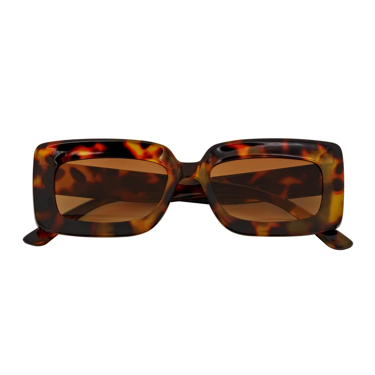 Tortoise Brown Small Thick Rectangle Sunglasses
