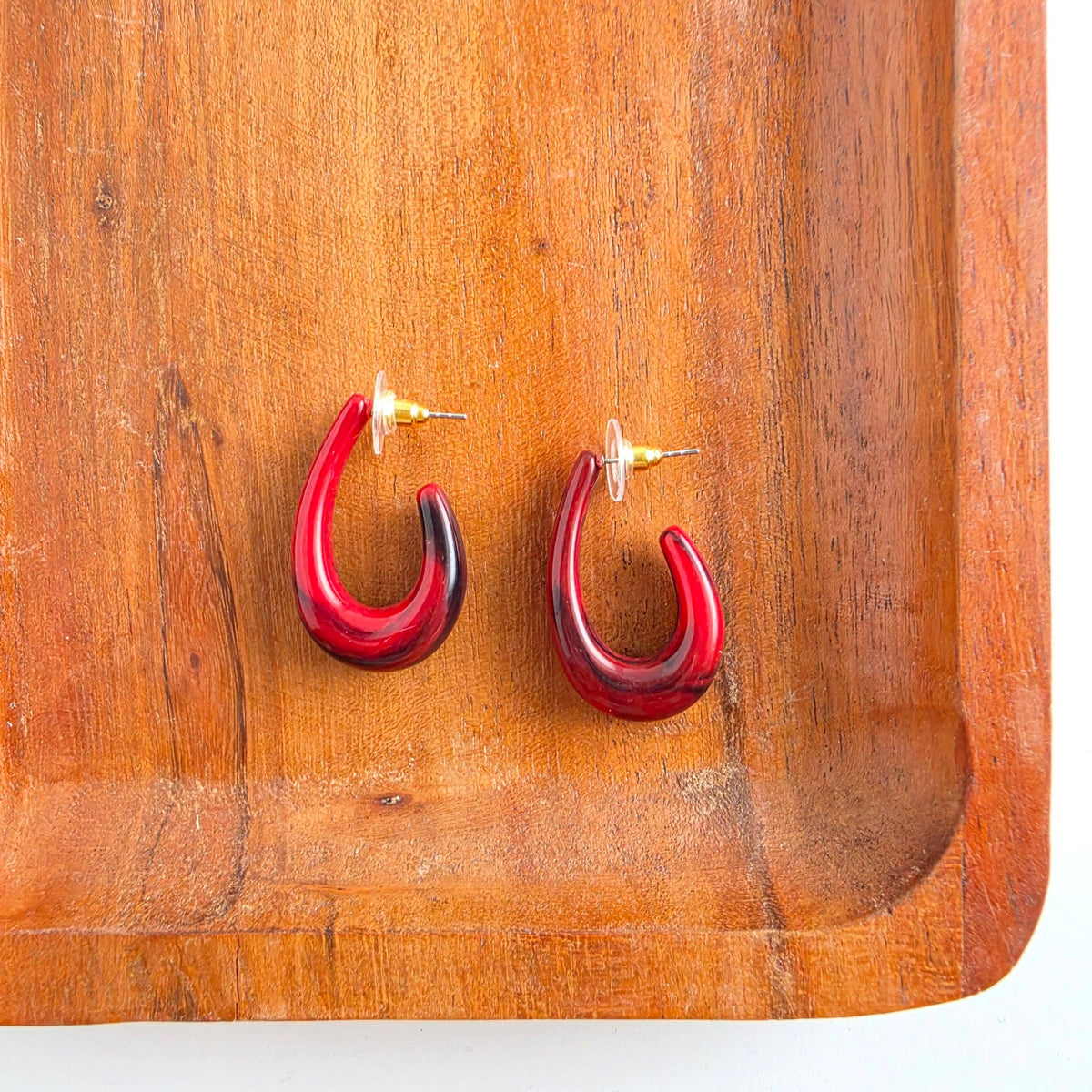 Crimson Red Julie Hoops